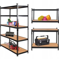 Regał Metalowy Magazynowy 180X90X40 Cm 2W1 5 Półek Garażowy 1375Kg Mega-M
