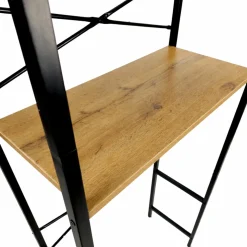 Regał nad pralkę loft półki łazienkowy olcha czarny metal 186x66x30