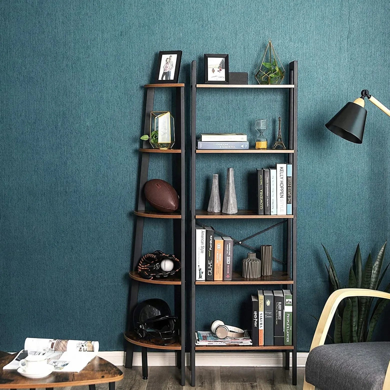Regał na Książki Półka Drabinka Industrialny Loft Rustykalny