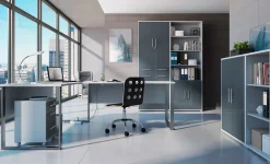 Regał Office Lux 53 cm z 2 półkami szary