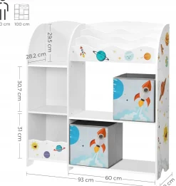 Regał półka do pokoju dziecięcego 93x30x100 organizer