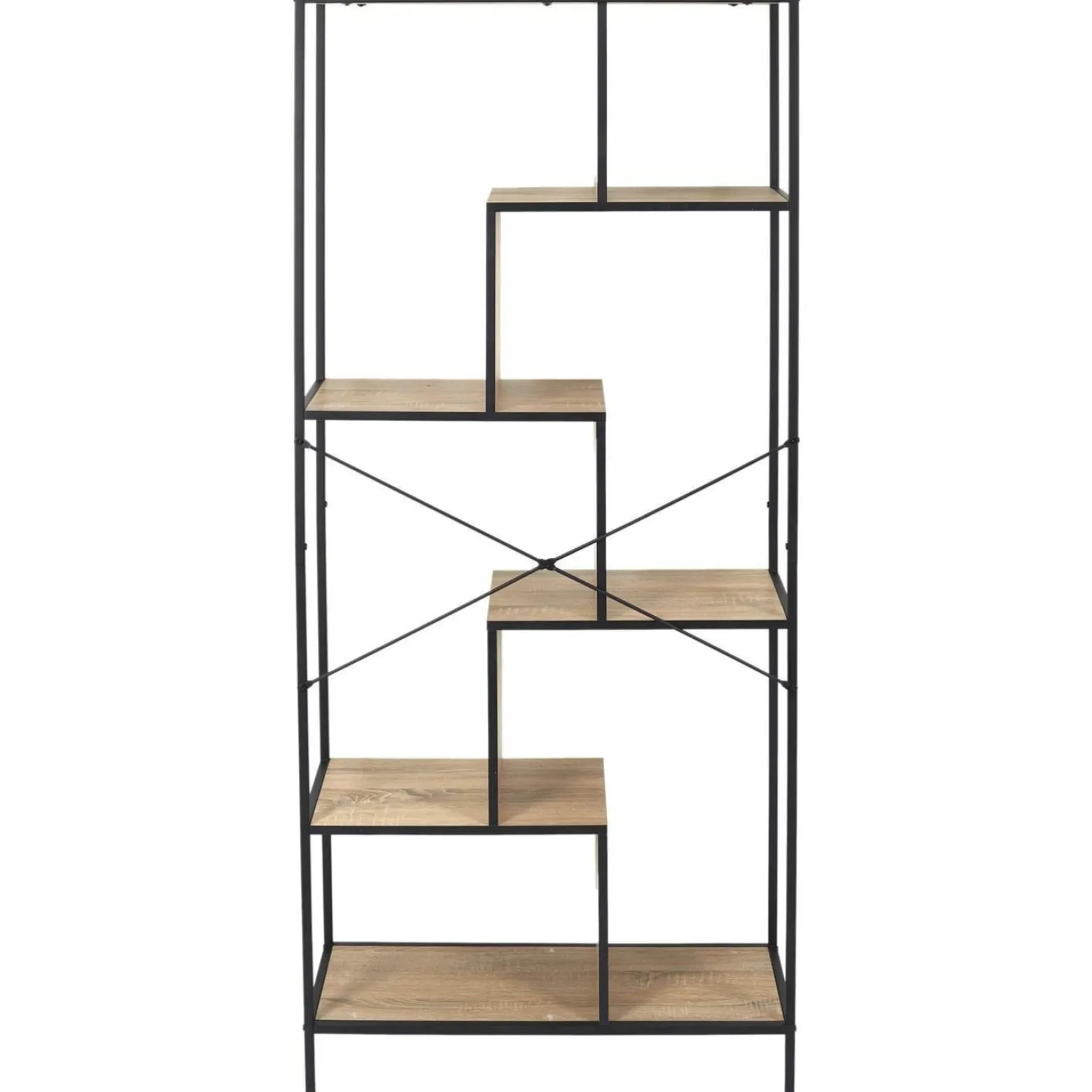 REGAŁ Rack L w stylu loft METALOWY i PŁYTA MDF w okleinie