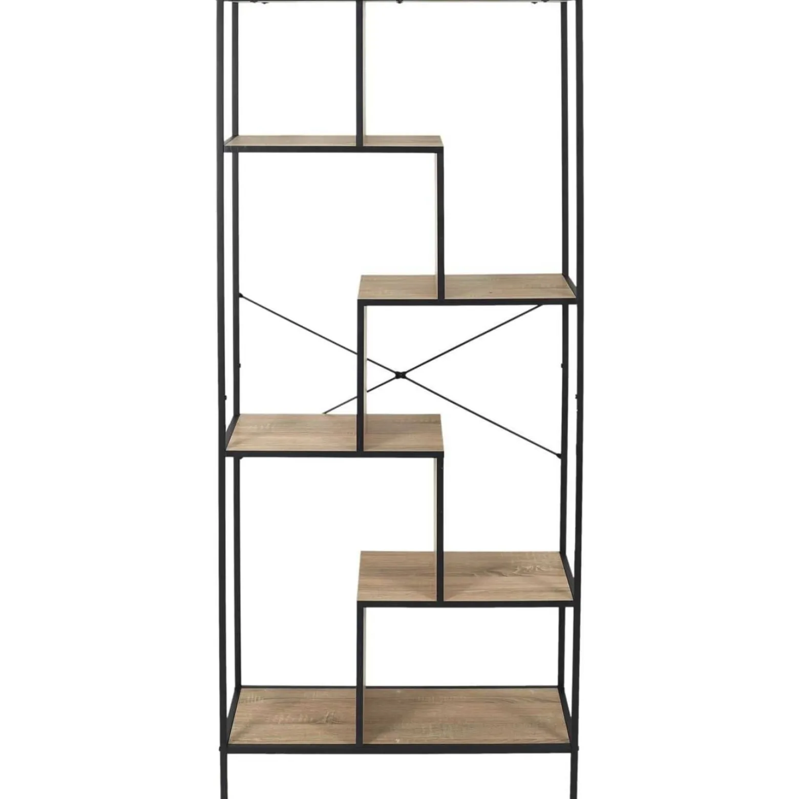 REGAŁ Rack L w stylu loft METALOWY i PŁYTA MDF w okleinie