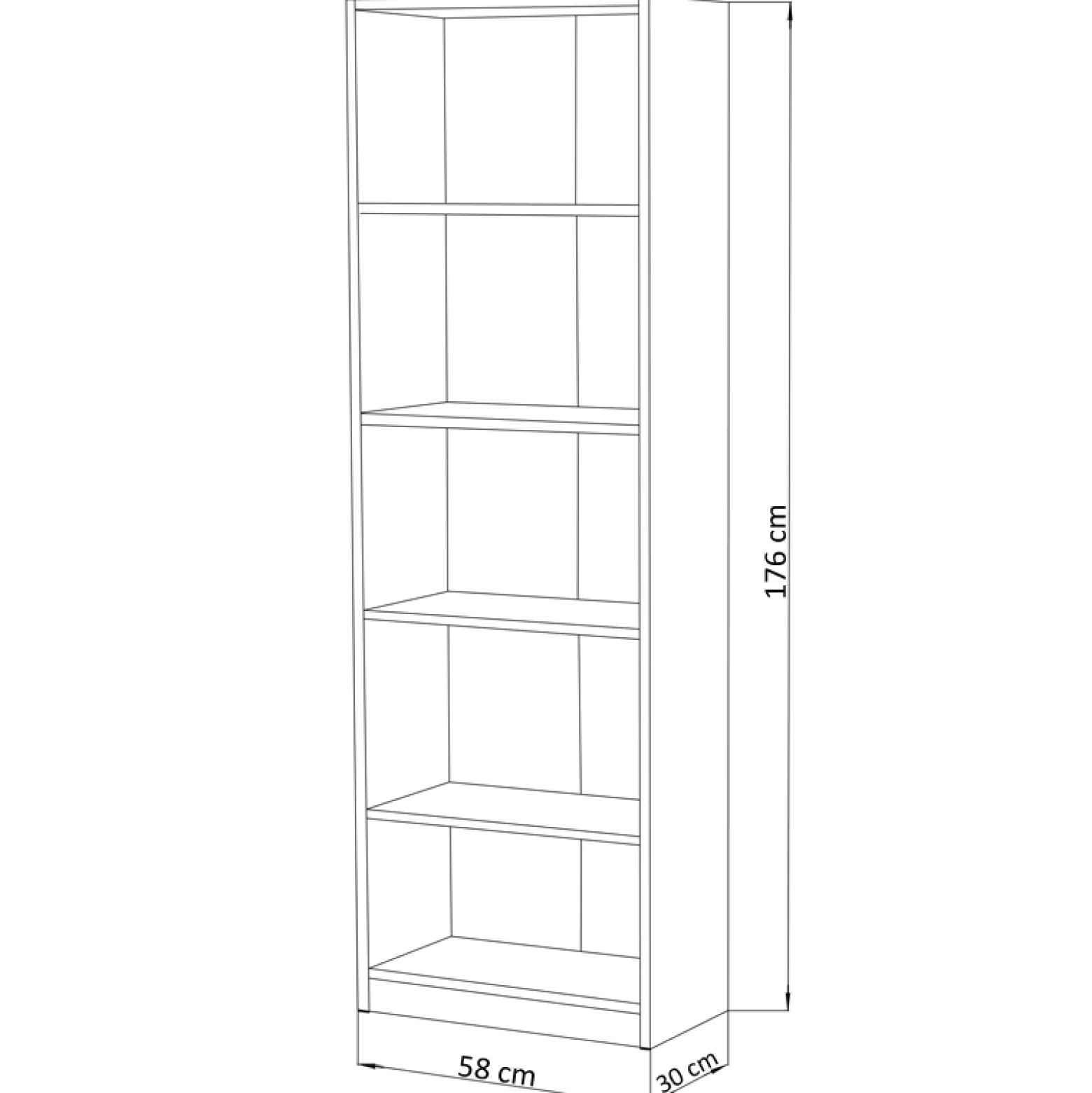 Regał R003 Dąb Sonoma 176x58x30 cm Bestseller