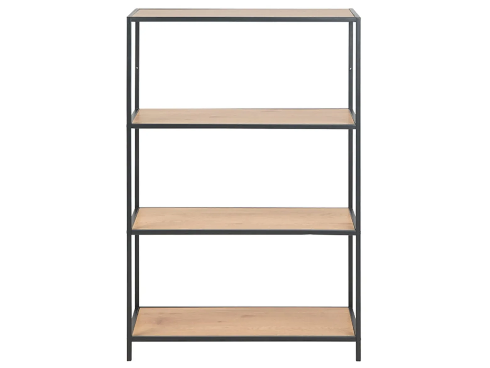 Regał Seaford 77 cm z półkami dąb/czarny