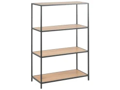 Regał Seaford 77 cm z półkami dąb/czarny