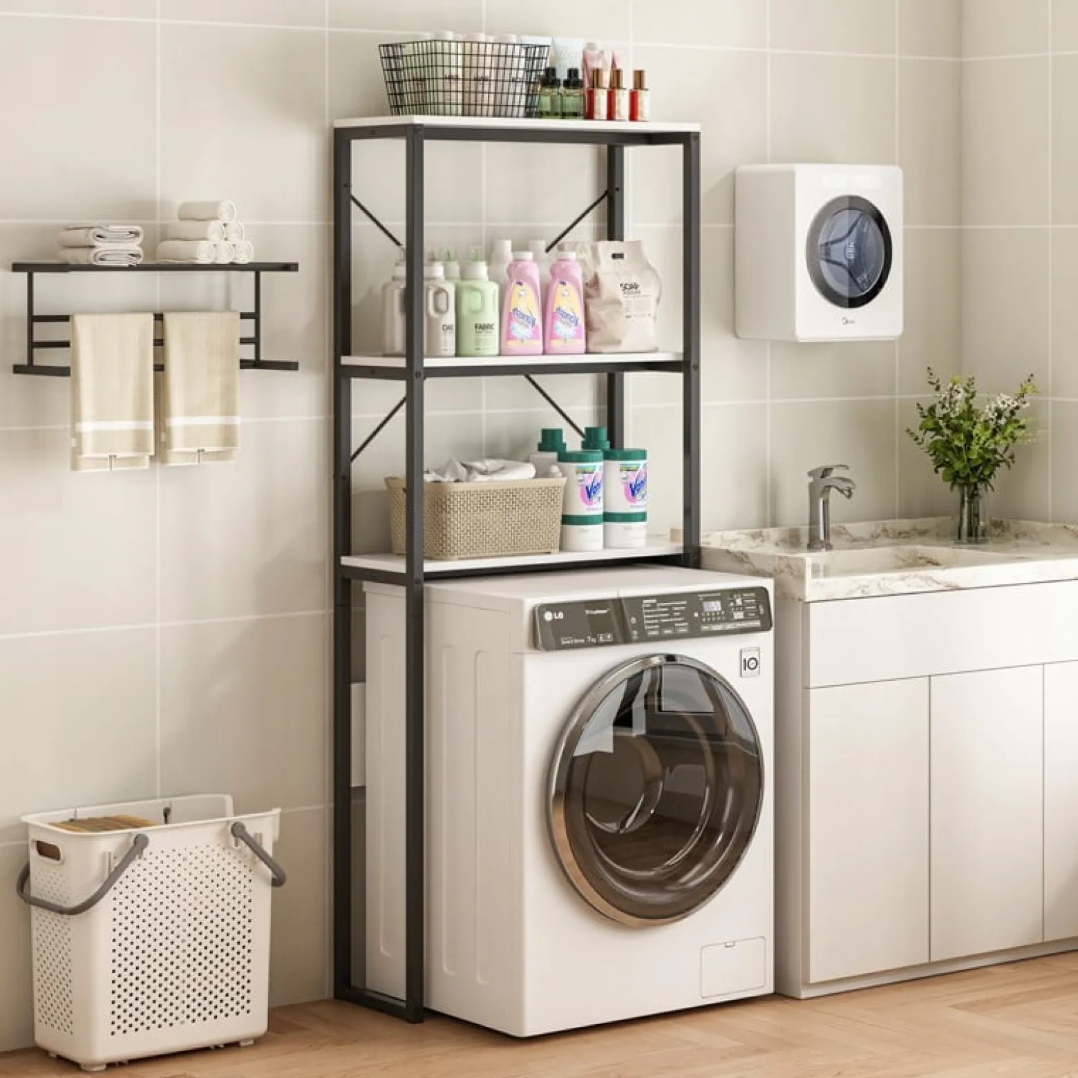 Regał szafka łazienkowa nad pralkę toaletę loft industrialny półki 160 cm