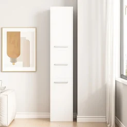 Regał Szafka Biała Nowoczesna Stojąca Słupek Wysoki Loft 3 Drzwi 170 Cm