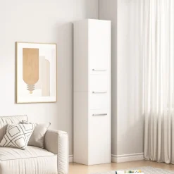 Regał Szafka Biała Nowoczesna Stojąca Słupek Wysoki Loft 3 Drzwi 170 Cm