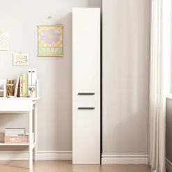 Regał szafka biała nowoczesna stojąca słupek wysoki loft 2-drzwiowy 174 cm