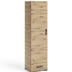 Regał zamknięty na książki 50 cm do salonu FIORA dąb artisan