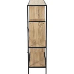 REGAŁ Z MDF I METALU Rack M w okleinie drewna loftowy