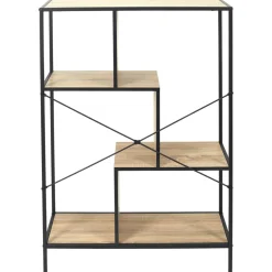 REGAŁ Z MDF I METALU Rack M w okleinie drewna loftowy