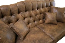 Ropez Chesterfield Jersey sofa 2os. pikowana zamsz brązowy