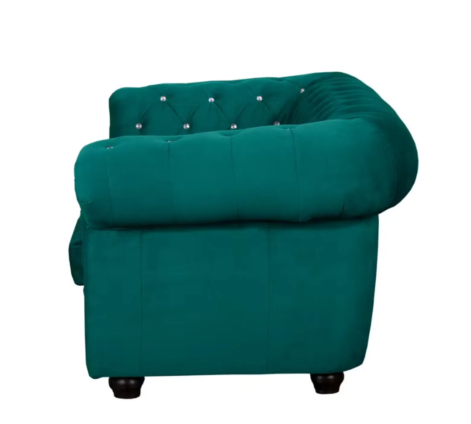 Ropez Chesterfield York Blink 2 kryształki welur turkusowy