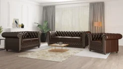 Ropez Chesterfield York fotel pikowany ekoskóra Mg 14
