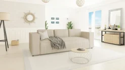 Ropez Cloe sofa 3 osobowa bez funkcji tkanina sztruks beż