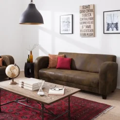Ropez Antis Sofa 3 osobowa zamsz brązowy Gobi 03
