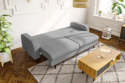 Ropez Beata sofa z funkcją wysokie nóżki sztruks szary