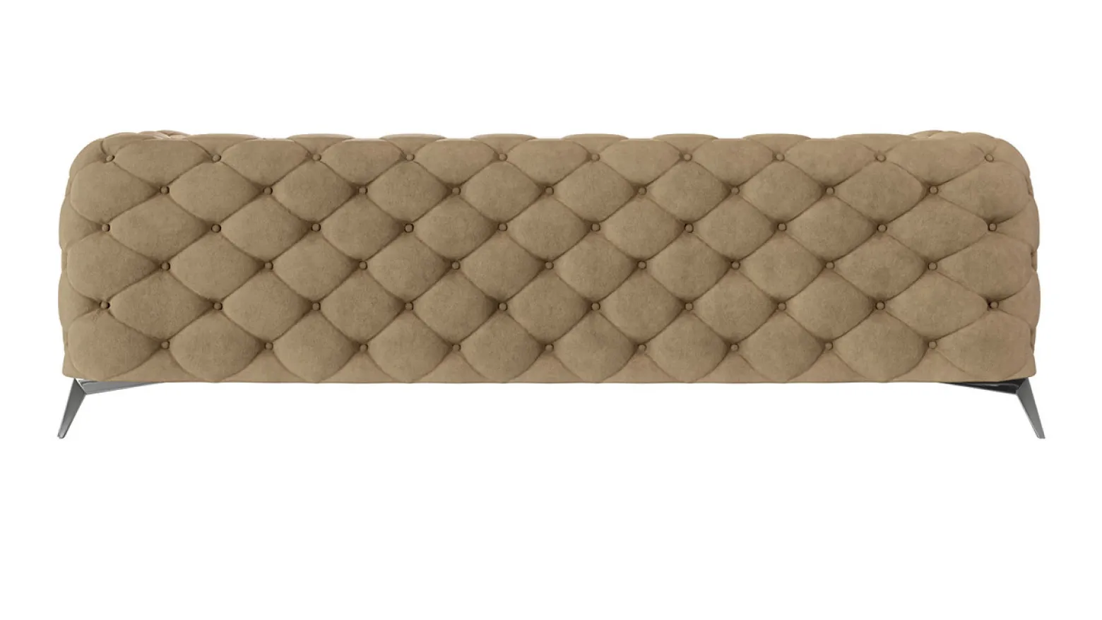 Ropez Chelsea sofa 3 osobowa pikowana kremowa nogi srebrne