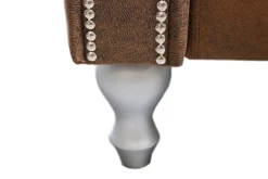 Ropez Chesterfield Jersey fotel pikowany zamsz brązowy