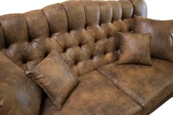 Ropez Chesterfield Jersey sofa 3os. pikowana zamsz brązowy