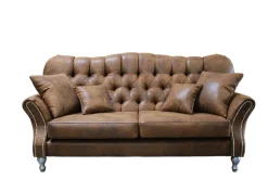Ropez Chesterfield Jersey sofa 2os. pikowana zamsz brązowy