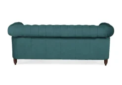 Ropez Chesterfield Oxford sofa 3os. pikowana welur turkusowy