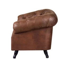 Ropez Chesterfield Sofa 2 os. Pikowana Glasgow zamsz brąz