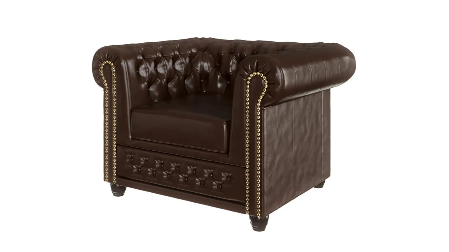 Ropez Chesterfield York fotel pikowany ekoskóra Mg 14