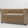 Ropez Chesterfield York sofa 2 os. pikowana welur Riviera 24