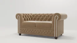 Ropez Chesterfield York sofa 2 os. pikowana welur Riviera 24