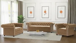 Ropez Chesterfield York sofa 2 os. pikowana welur Riviera 24