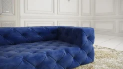 Ropez Fresco sofa 2 osobowa pikowana welur granatowy