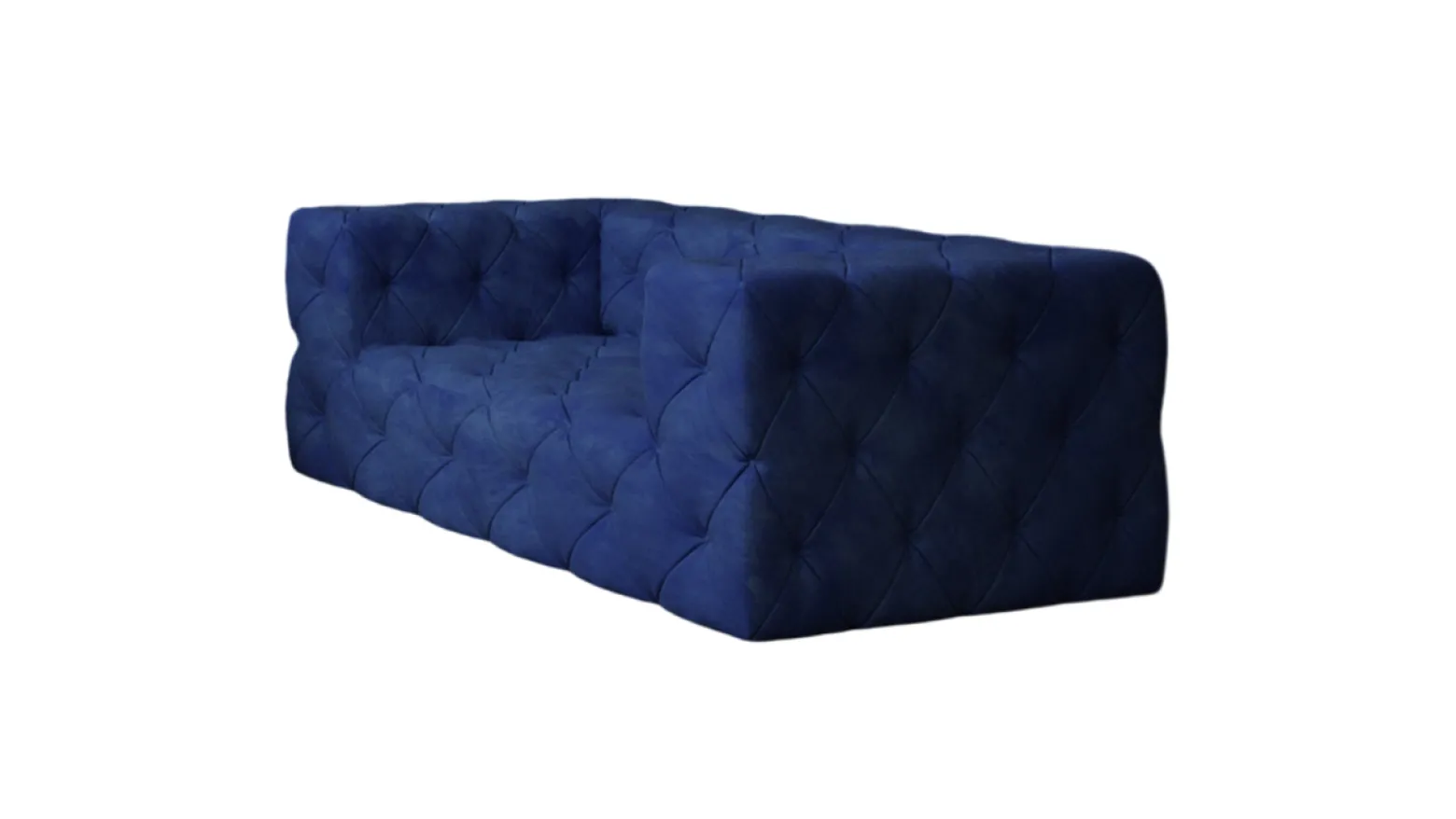 Ropez Fresco sofa 2 osobowa pikowana welur granatowy