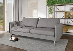 Ropez Juli Bis sofa 3 osobowa nogi metalowe tkanina szary