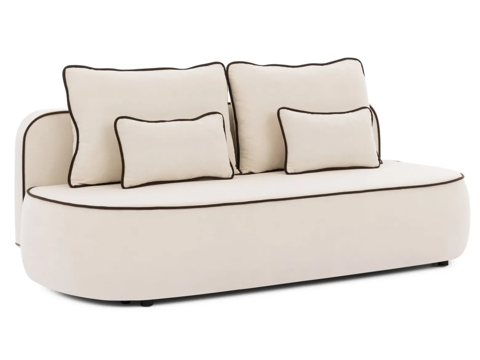 Ropez Saga Kids sofa z funkcją i pojemnikiem tkanina plusz biały
