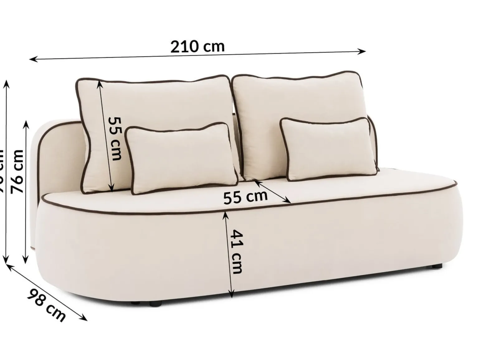 Ropez Saga Kids sofa z funkcją i pojemnikiem tkanina plusz biały