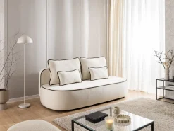 Ropez Saga Kids sofa z funkcją i pojemnikiem tkanina plusz biały
