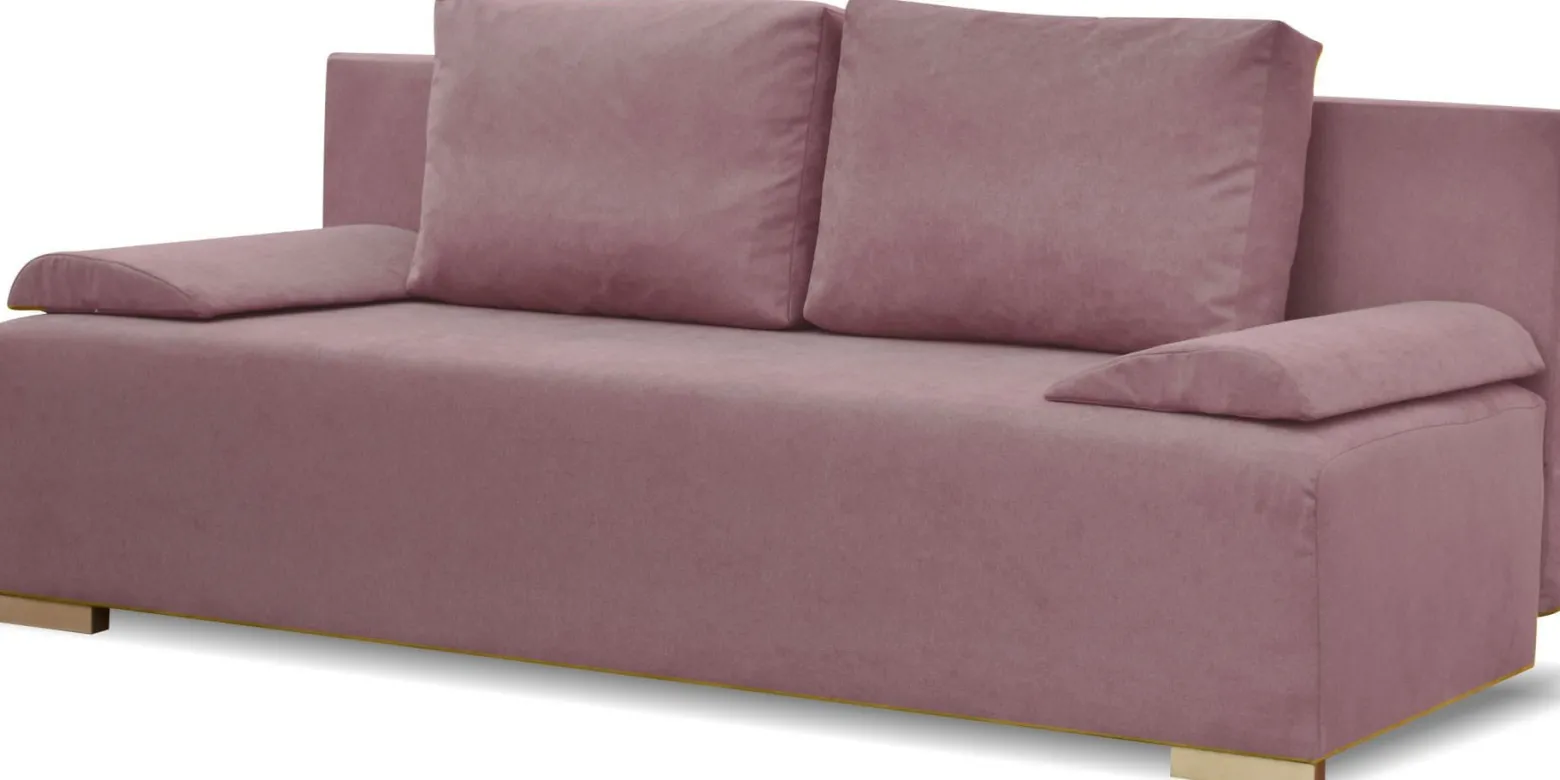 Rozkładana sofa ze sprężynami bonell Eufori Plus Różowa