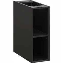 Ryflowana szafka 80 cm XILO BLACK z regałem i umywalką SMILE