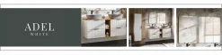 Ryflowana szafka pod umywalkę 60 cm ADEL WHITE z blatem SANTA FE VINTAGE