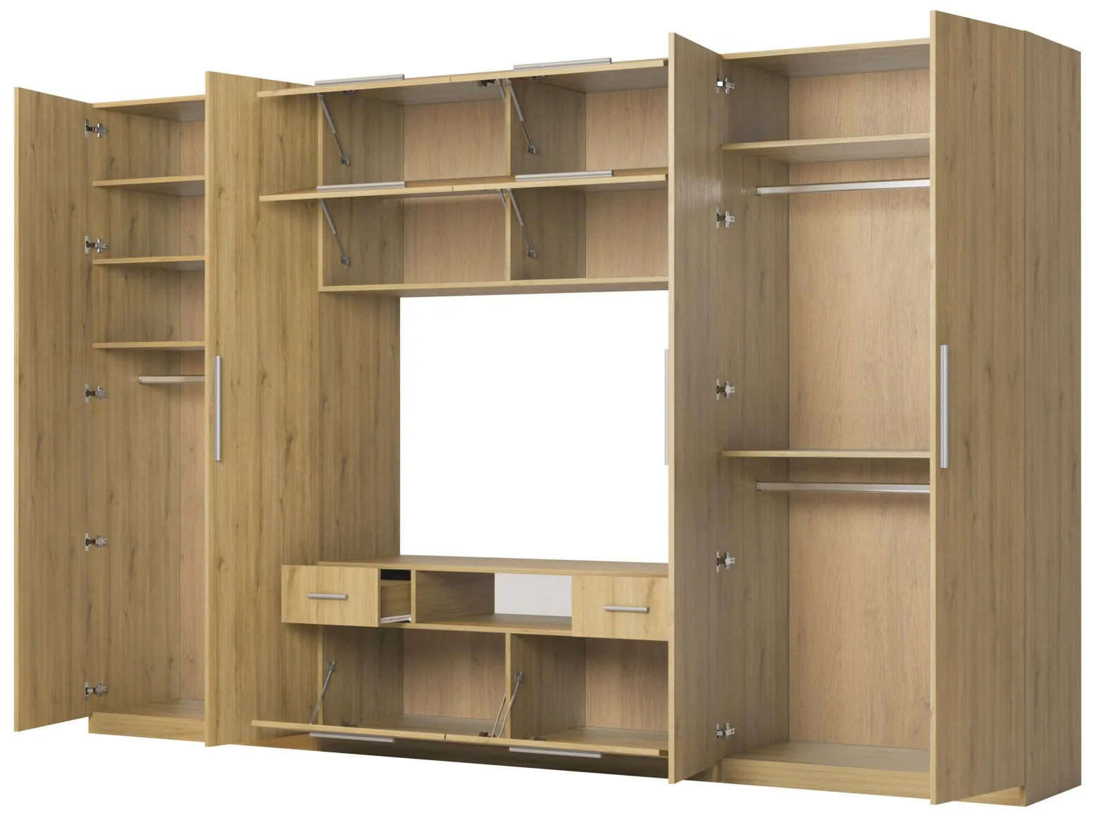 Scandi Meblościanka Dąb Carpenter Whisky - Okucia Premium