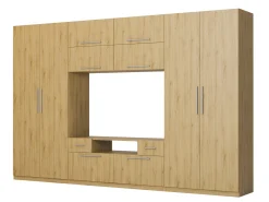 Scandi Meblościanka Dąb Carpenter Whisky - Okucia Premium