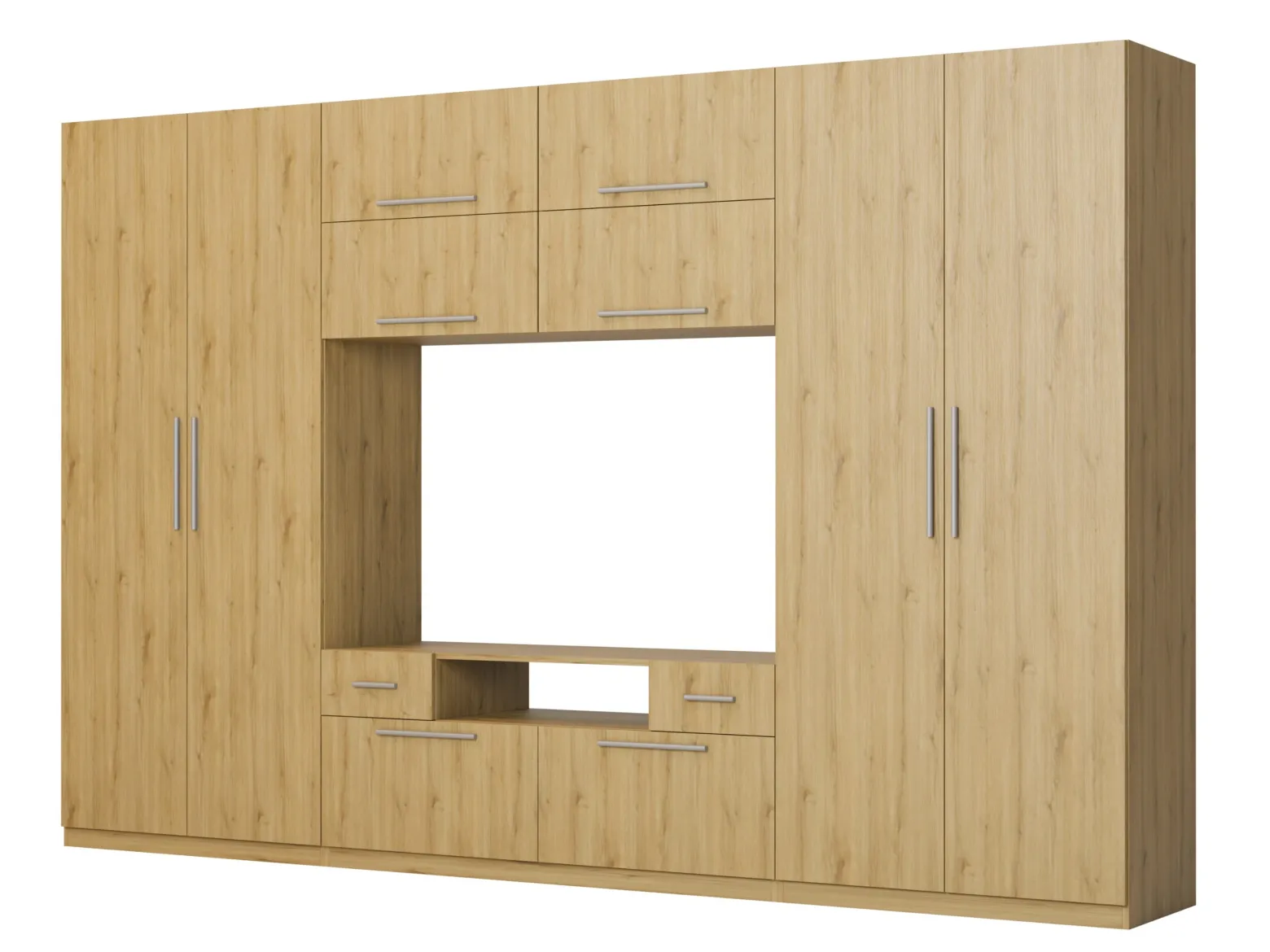 Scandi Meblościanka Dąb Carpenter Whisky - Okucia Premium