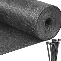 Siatka cieniująca 95% osłona na ogrodzenie 1,5x50 m 185g/m2 200 szt. opasek