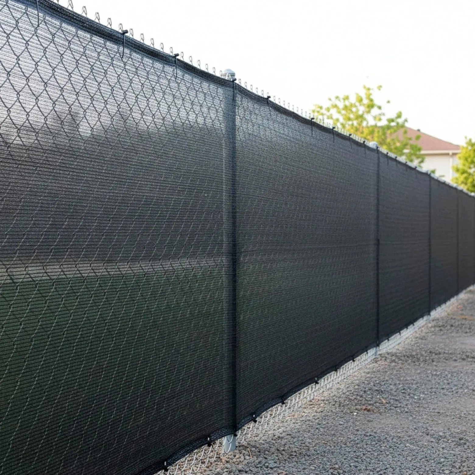 Siatka cieniująca 95% osłona na ogrodzenie 1,5x50 m 185g/m2 200 szt. opasek