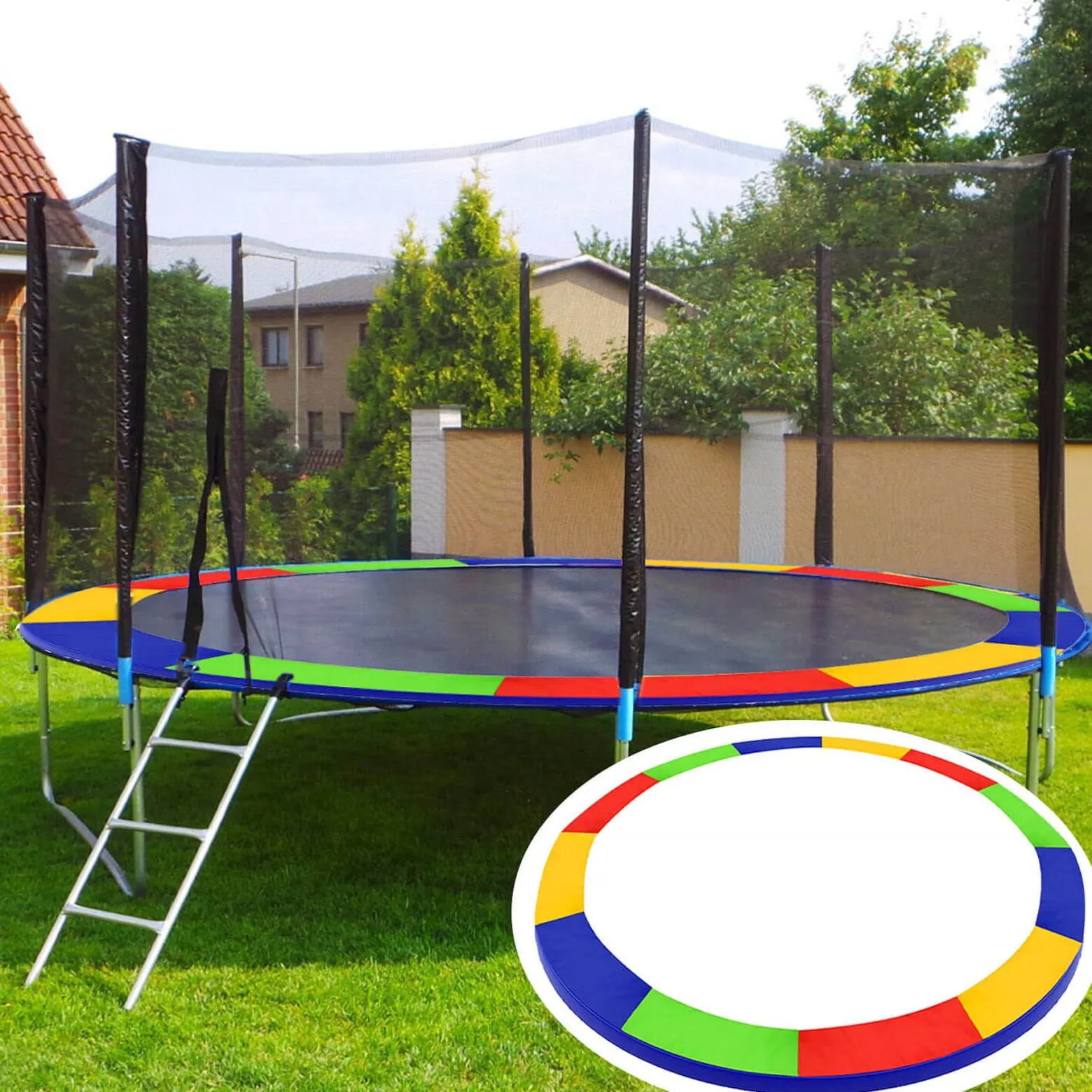 Siatka do trampoliny zewnętrzna z osłoną na sprężyny 396 cm 13 FT 8 słupków