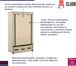 Składana materiałowa szafa kremowa - Vero