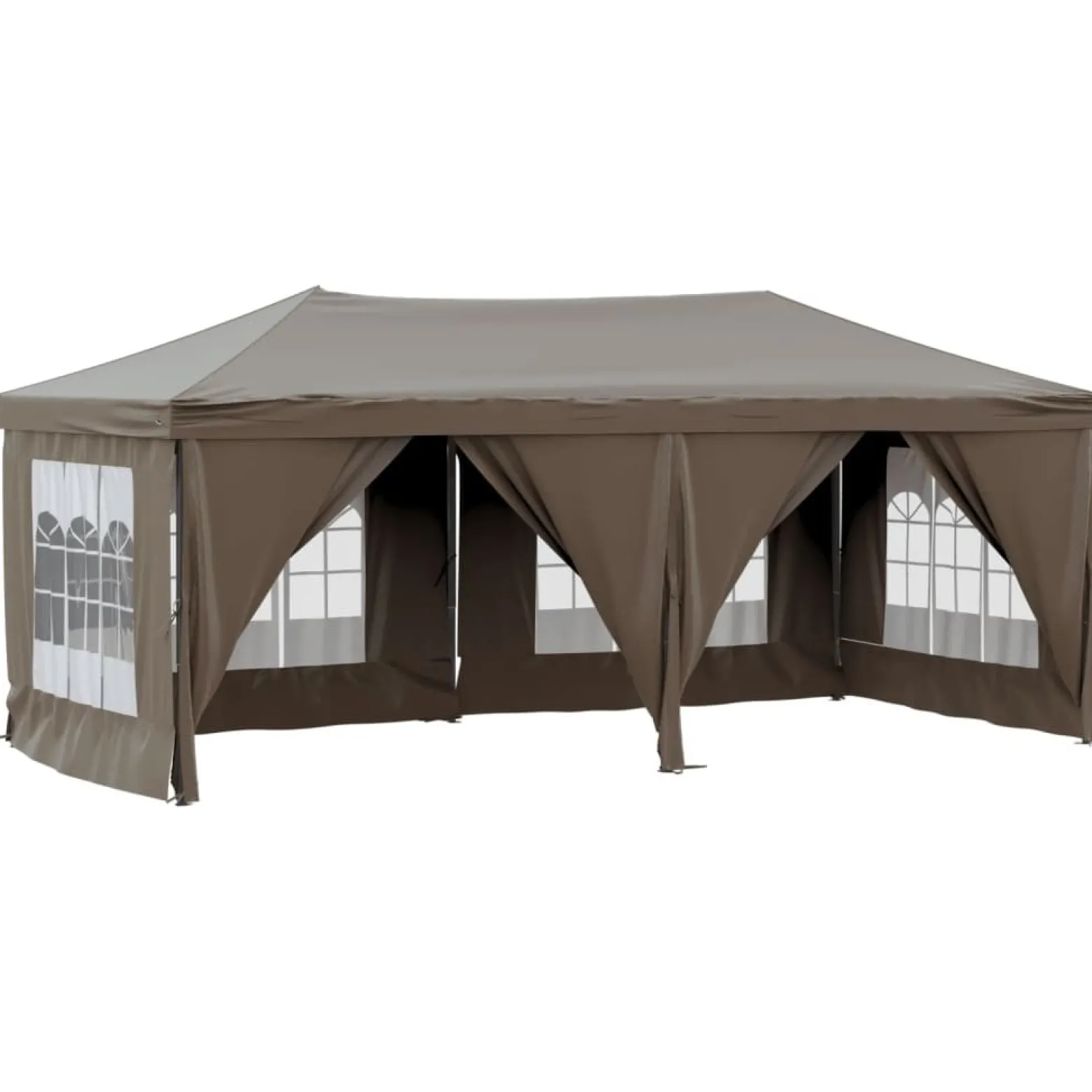 Składany namiot imprezowy ze ściankami, kolor taupe, 3x6 m